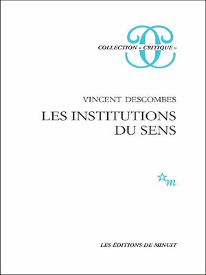 cover image of Les Institutions du sens